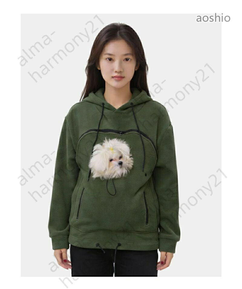 パーカー 猫抱っこ用服 レディース 猫 犬 小動物 スウェット 裏起毛 フード ポケッ...