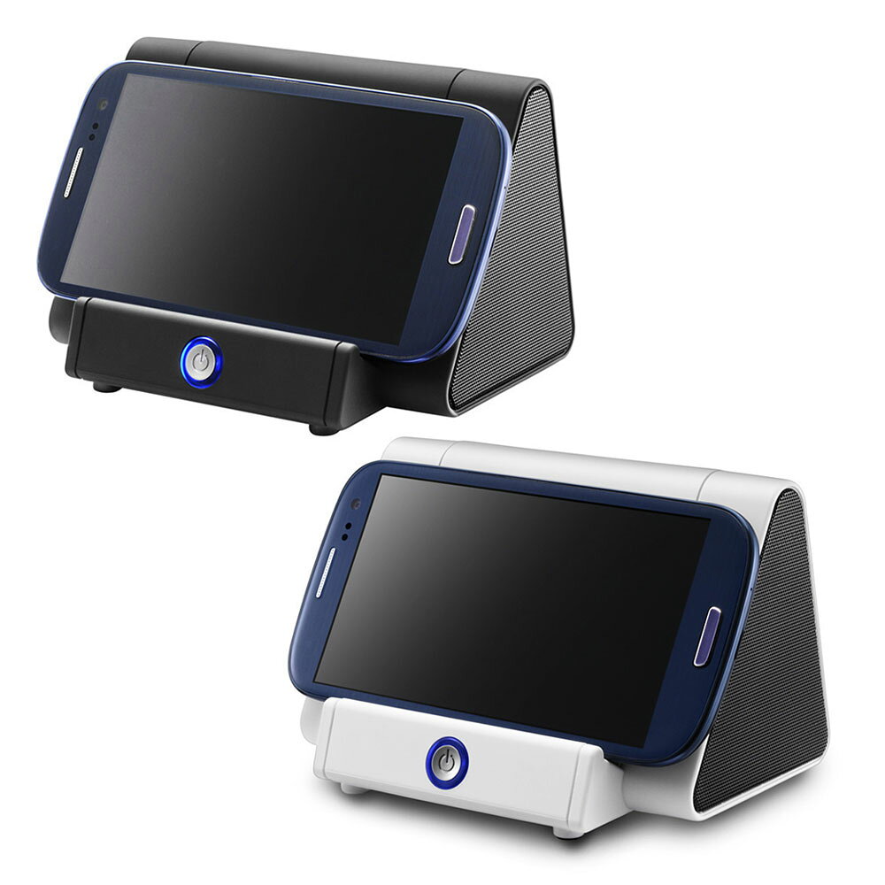 置くだけ スピーカー スマホ スタンド スマートフォン スマホ用スピーカー AUX対応 有線対応 ペアリング不要 設定不要 簡単 ブラック