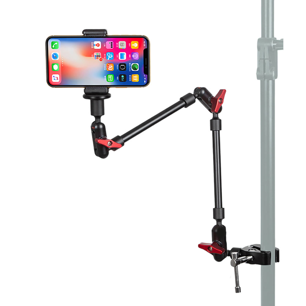 59cm マジックアーム スタンド スーパークランプ スマホ カメラ アーム スマホスタンド ボールヘッド 360度回転 1/4インチネジ 3/8イン