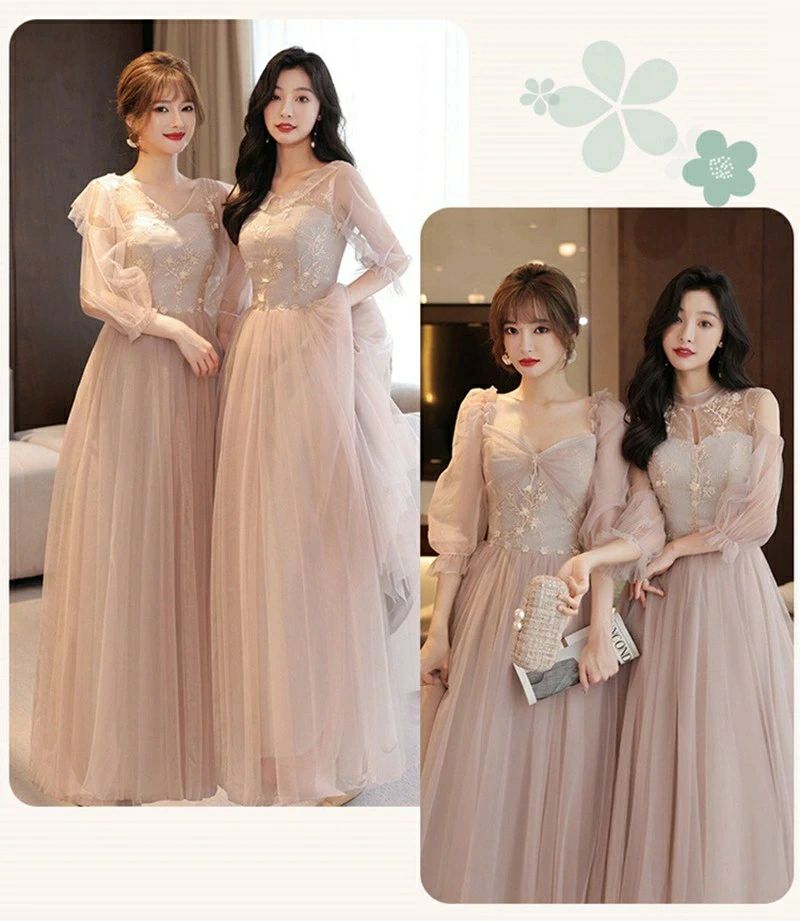 ロングドレス ブライズメイド ドレス フォーマルドレス パーティードレス Aライン フレア 結婚式 ワンピース マキシ丈 ロング丈 ミディ