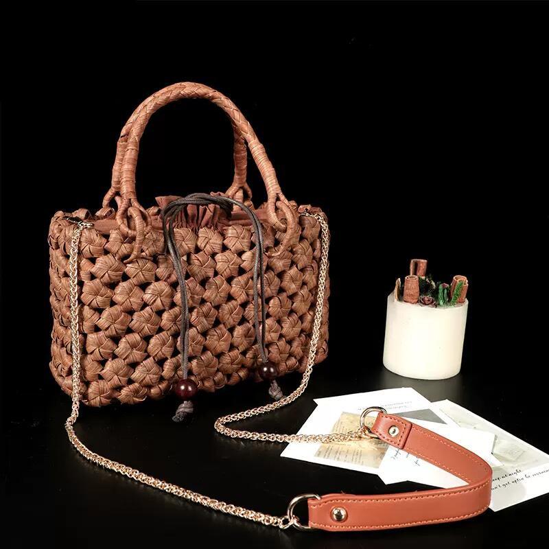 Handbag Type - 六角花編み 山葡萄かごバッグ 山ぶどう ショルダーバッグ 綿麻内布付き 高級 籠バッグ レディース フォーマル 山ぶどうバッグ おしゃれ トートバッグ 職人手作り