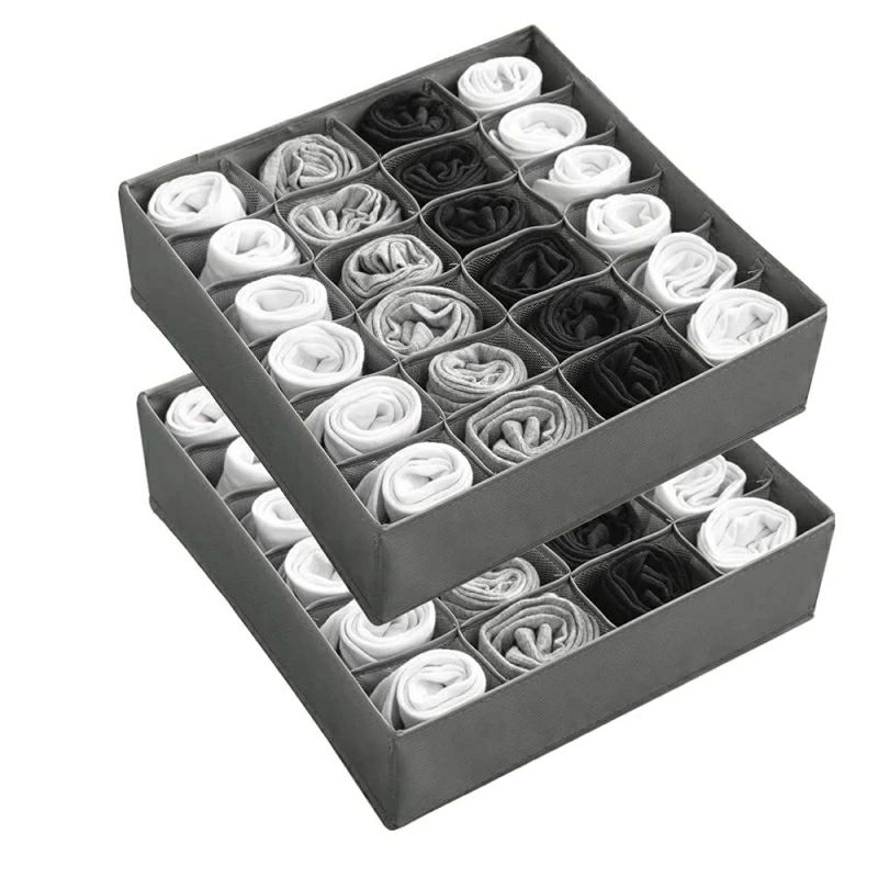 양말 수납 박스 속옷 수납 박스 접는 24 매스 서랍 구분 주최자 수납 케이스 옷장 의류 양말 스카프
