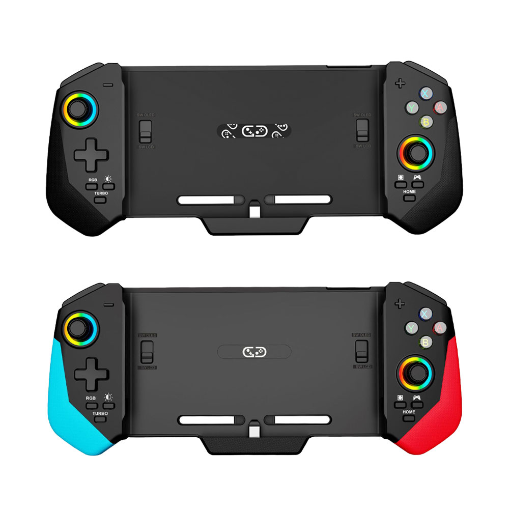Switch/Switch 有機ELモデル 対応 グリップ コントローラー ゲームパッド 自動連射 ターボ連射 マクロ機能 有線接続 6軸ジャイロセンサ