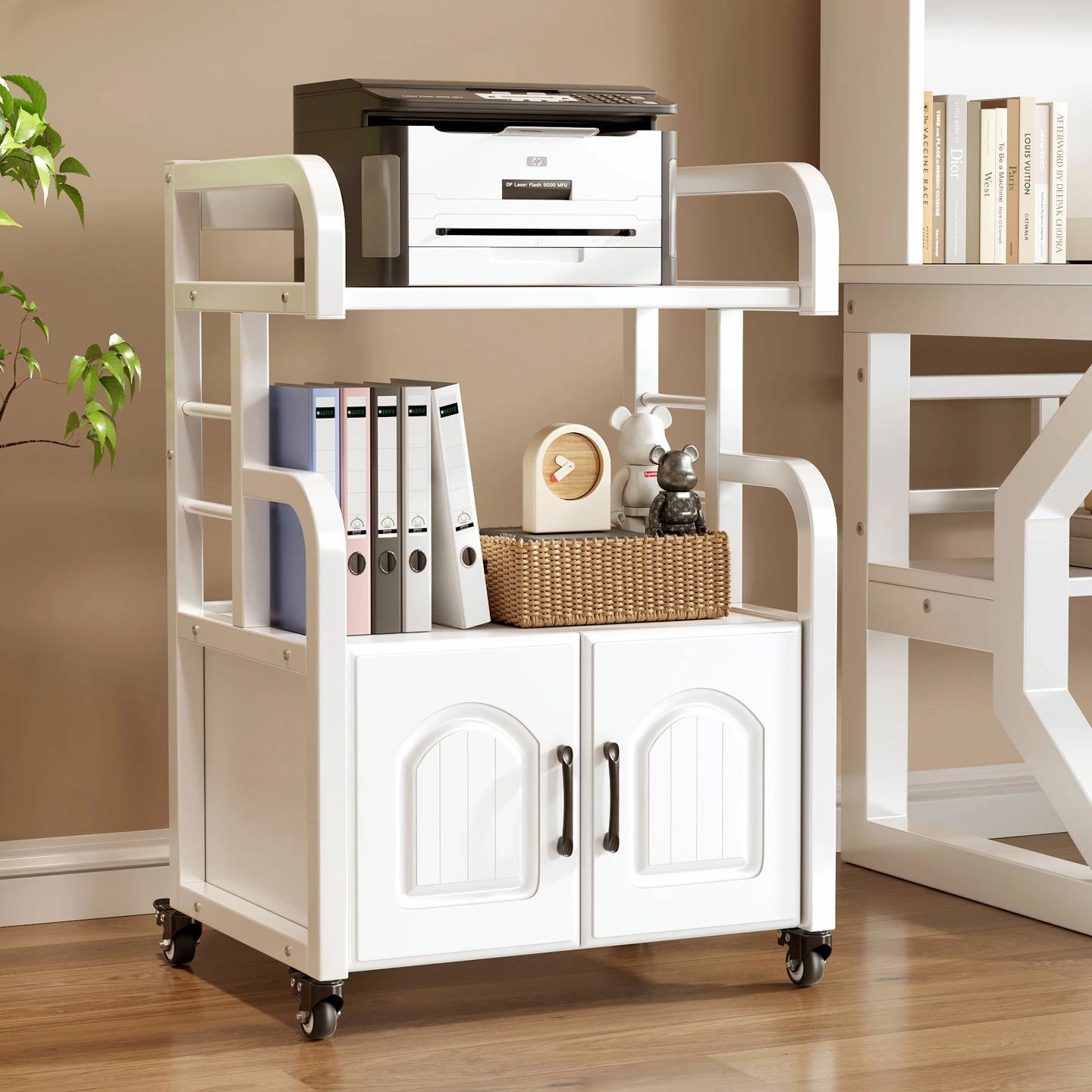 ローゼット家庭用収納ロッカーロッカープリンター棚棚棚床にキャビネット車輪付きで移動します