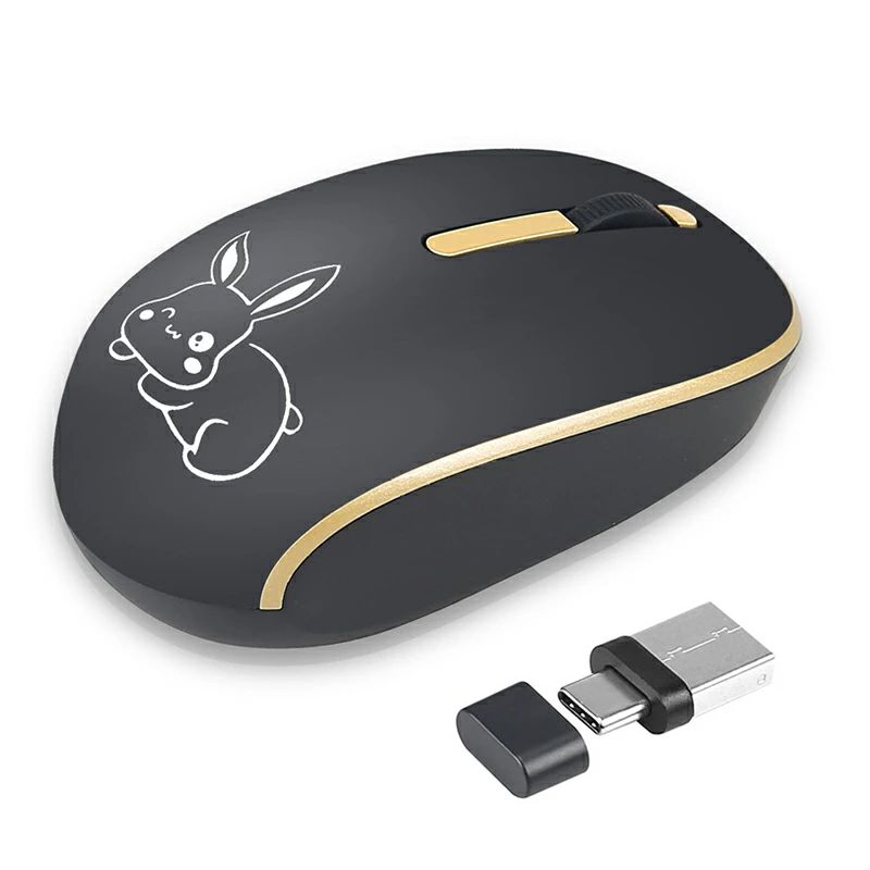 マウス 無線 静音 小型 USB/type-c通用 電池式 Bluetooth 2.4GHz LED光学式 ワイヤレス Mouse 3ボタン 高精度 高感度 軽...