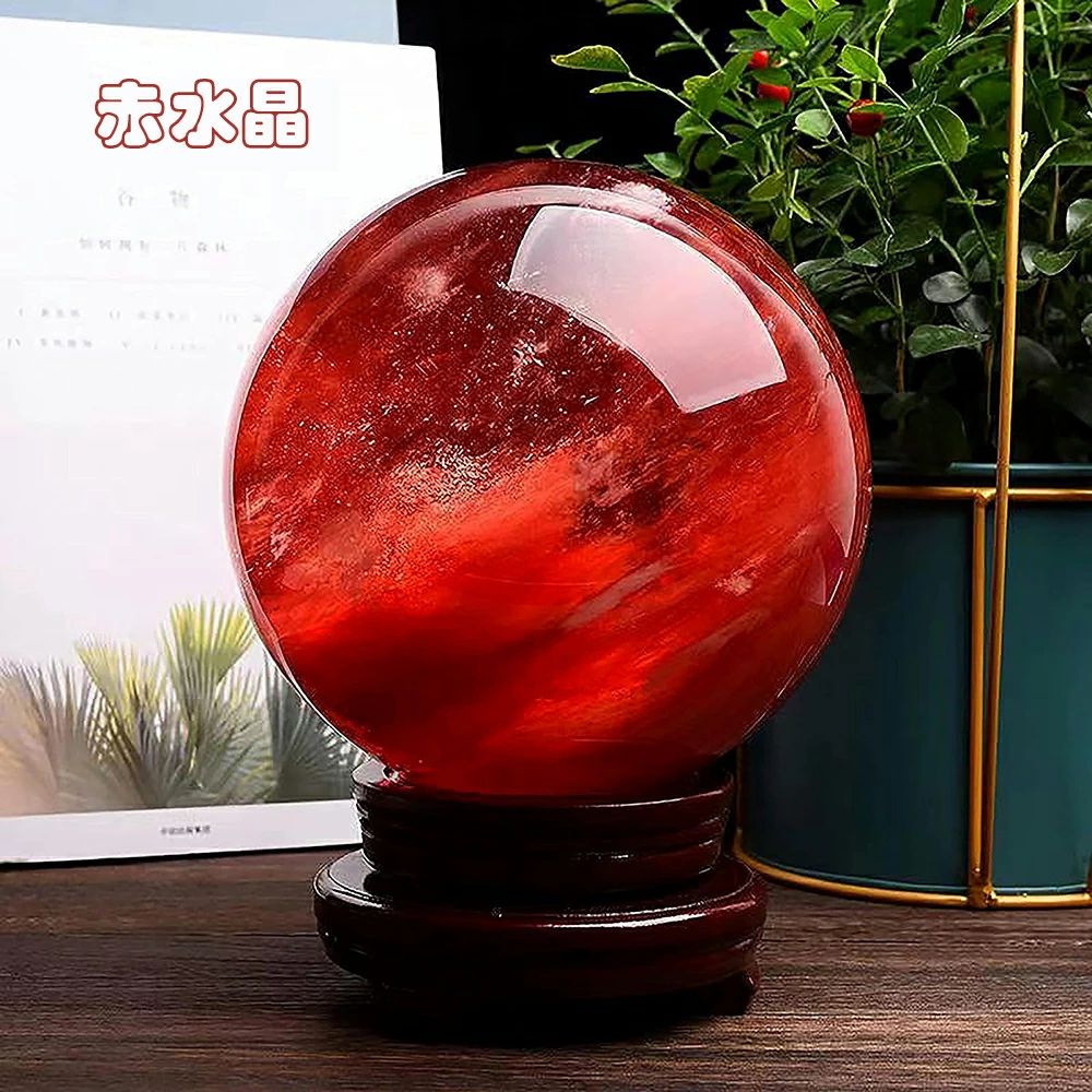 赤い玉 水晶玉 風水 ガラス玉 玄関 風水グッズ 赤 クリスタルボール 縁起...