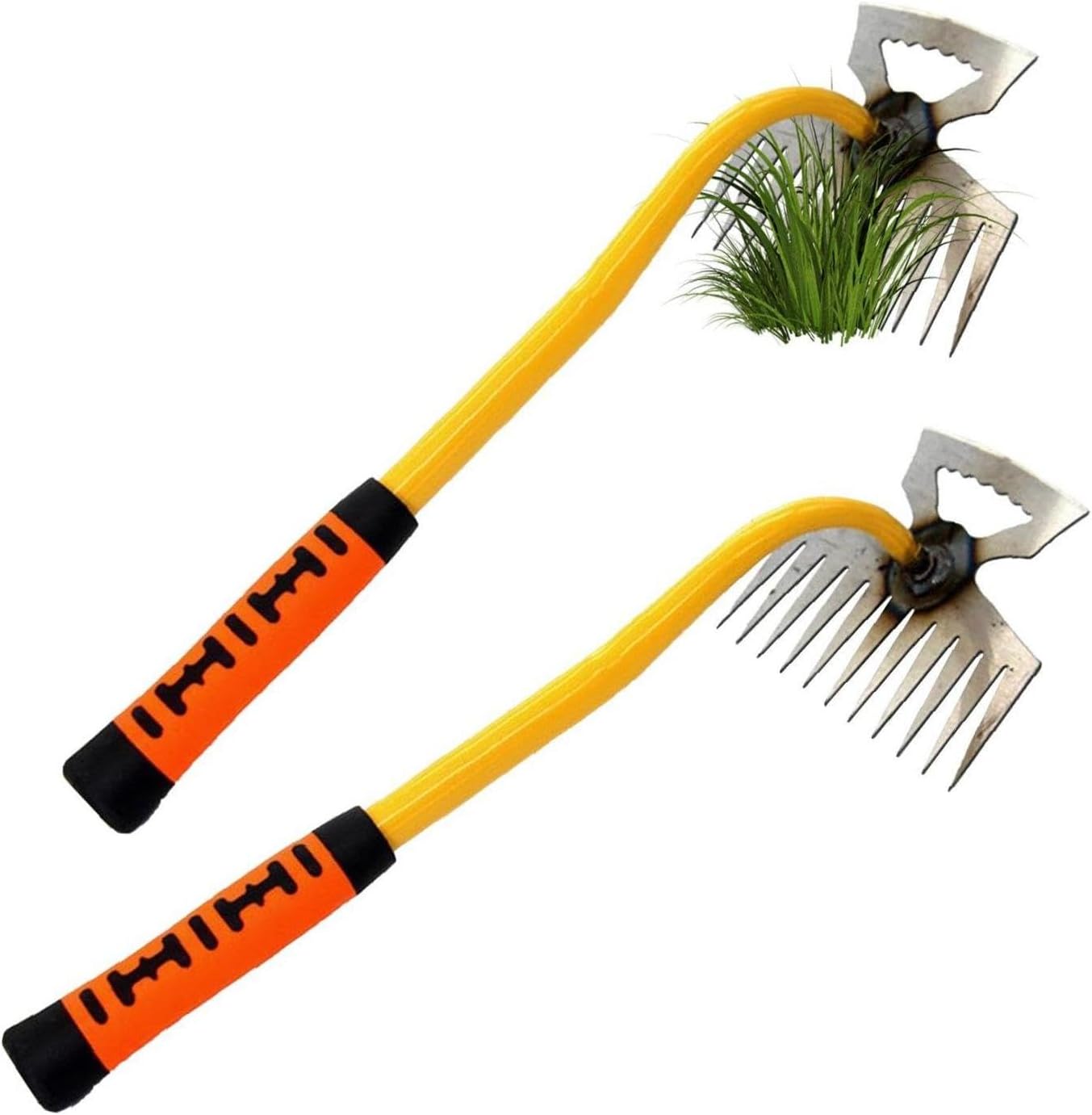 草抜き 道具 雑草取り ブラシ レーキ 頑丈 11本爪 雑草 幅広く 草取りグッズ 使いやすい 草取り道具 ブ..