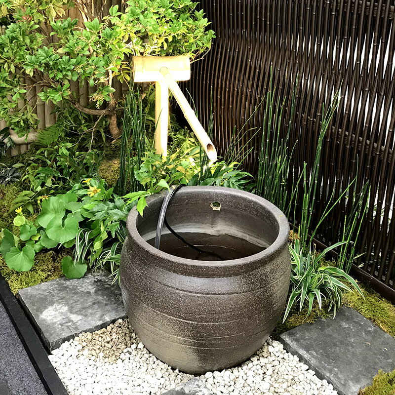 水鉢 和風 ウォーターガーデン 庭 水生植物 メダカ タカショー / 古陶壷型水鉢かまはだ 13号 /A