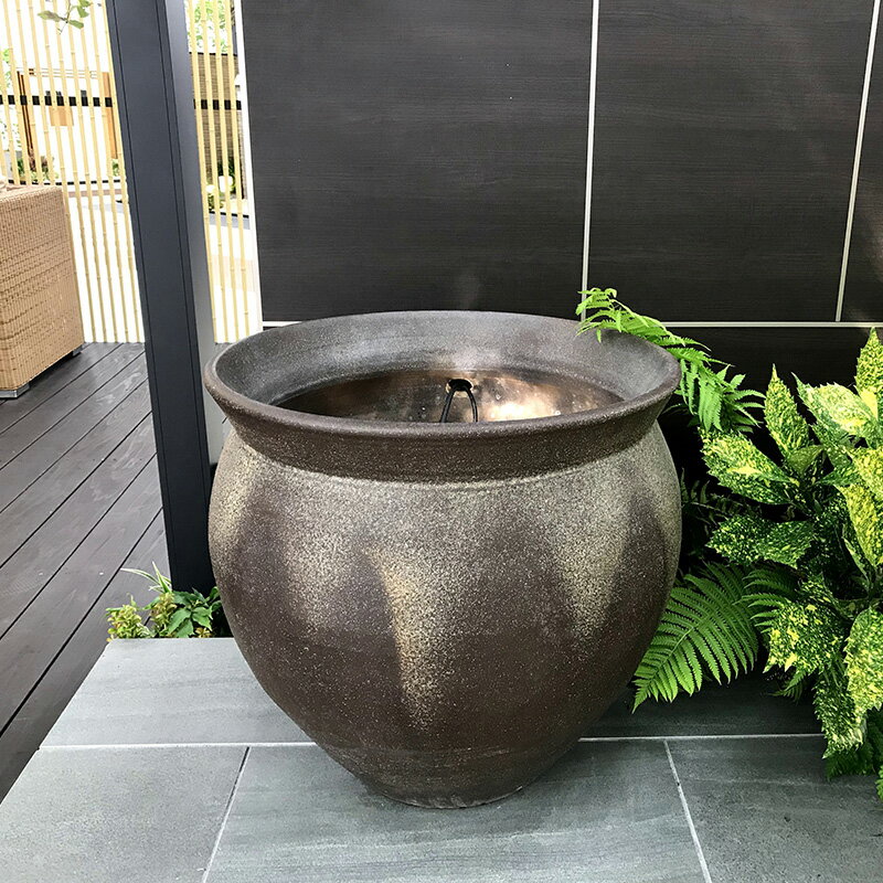 水鉢 和風 ウォーターガーデン 庭 水生植物 メダカ タカショー / 古陶壷型水鉢特大(20号) /A