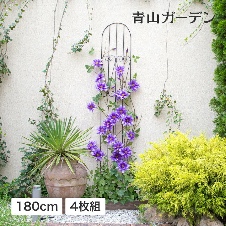 トレリス フェンス バラ クレマチス 誘引 つる性 目隠し 目かくし タカショー / シンプルトレリス180 4枚組 /中型 (rco)