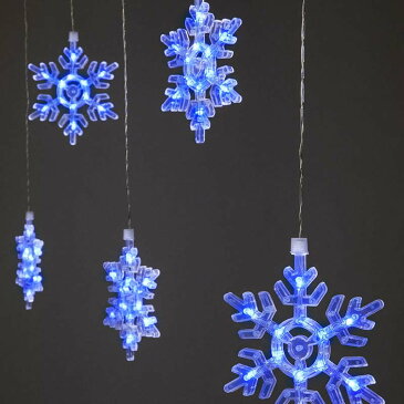 イルミネーション 屋外 LED ライト クリスマス タカショー / ローボルト iSparkle カーテン 2Dスノー フレークホワイト&ブルー /A