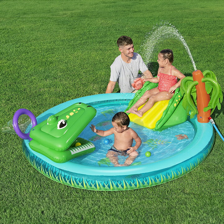 タカショー bestway 家庭用 大型 エアプール ビニールプール 水遊び 子供 カワイイ ベストウェイ / クロコダイルコーブ プレイセンター /小型