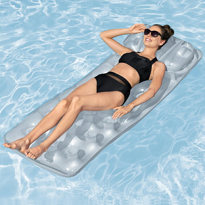 タカショー bestway 家庭用 浮き輪 うきわ フロート マット ビニール ナイト プール 水遊び 海 海水浴 ベストウェイ / シルバーデラックス フローティングマット 188×71cm /小型