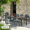 【スーパーセール限定】10%OFF+ポイント10倍NARDI テーブル イス セット 机 椅子 チェア 屋外 家具 プラスチック タカショー 福袋 / リベッチオ テーブル&チェアー7点セット ダークグレー【AR対応商品】 /中型 (rca_f)