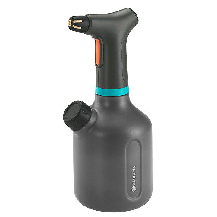 ■商品名：霧吹きスプレー 1L EasyPump 電池式■コード：53697900 電池式で引き金を引くだけで自動で連続噴霧できる、手を痛めない便利な電動スプレー【商品詳細】 サイズ：約幅13cm×奥行11cm×高さ28cm重量：約0.2kg材質：ABS樹脂、ポリアセタール、合成ゴム、スチール備考：［電池種類］単3形アルカリ乾電池×2本（非同梱）［容量］1 L［液体温度］35℃まで ［品質保証］5年 完成品【保証について】 ■製品パッケージについている保証期間をご確認下さい。 ■通常使用状況で万一故障の場合には無償修理または交換致します。 　当店へ「購入履歴がわかる注文番号などの情報」と「故障の状態がわかる写真」をご提示のうえご相談下さい。 ■次の場合は、保証の対象外となります。 ・製品と購入証明書の提示がない場合 ・業務用として使用していた場合の故障および損傷 ・商品または部品の経年変化(使用に伴う消耗や摩耗など)や経年劣化(樹脂部分の変質や変色など) ・移動や落下による故障および損傷 ・保証期間満了後のご依頼 ・当店以外で購入した製品 ※当店のGARDENA製品は、正規輸入販売元から仕入れた正規品です。 型番：11114-20