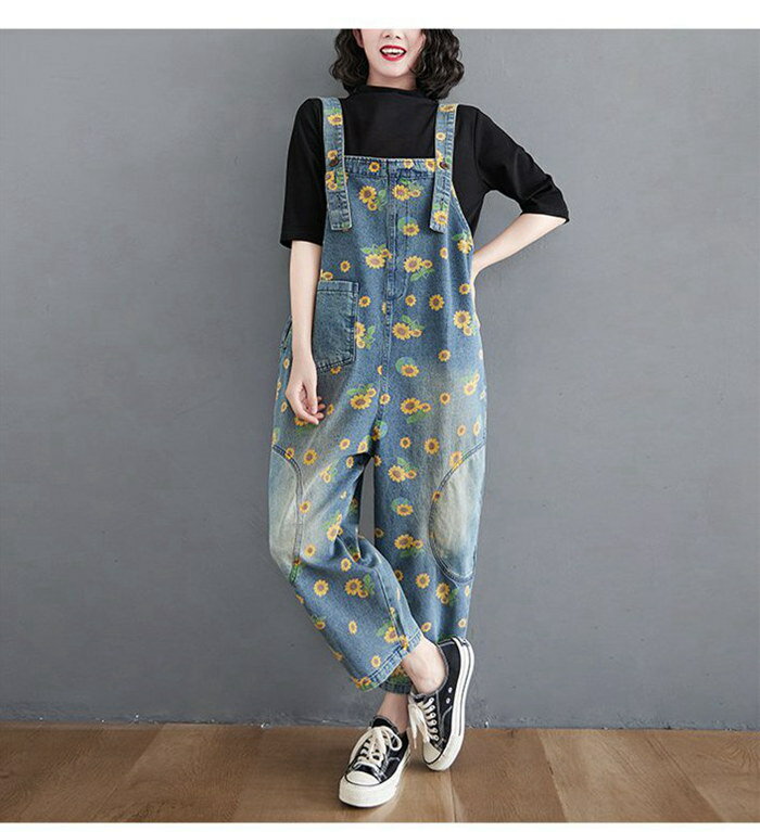 オーバーオール デニム つなぎ レディース サロペット ボトムス 作業着 カジュアル ロンパース 夏 春 オールインワン 花柄 ジャンパースカー キャミ カジュアル スカート サルエルパンツ ワイドパンツ 通勤 テールライン ロング 着痩せ 可愛 大きいサイズ きれいめ 大人