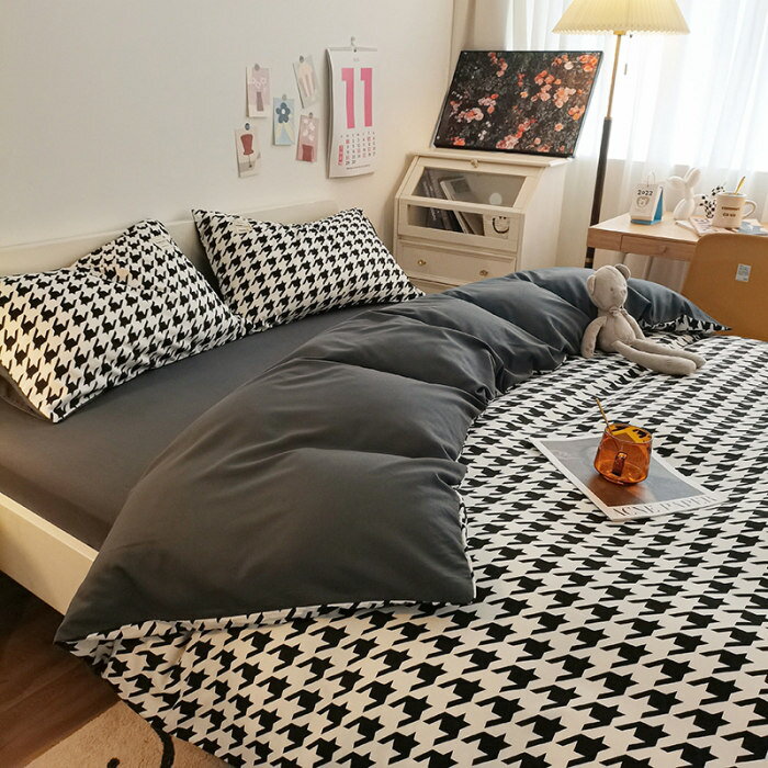 布団カバー 3点セット シングル セミシングル おしゃれ 千鳥格子柄 掛け布団カバー ダブル 布団カバー ..
