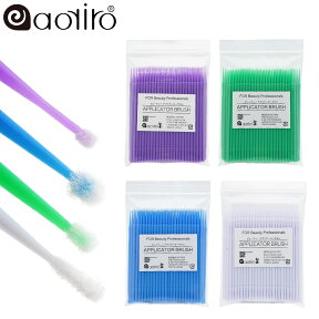 aoyiro マイクロブラシ アオイロ アプリケーター まつげエクステ用 マイクロ ブラシ Disposable Micro Applicators マイクロ綿棒 マイクロスティック 美容ブラシ まつ毛エクステ まつげパーマ 塗布 メイク 歯 クリニック パソコン スマホ カメラ 掃除