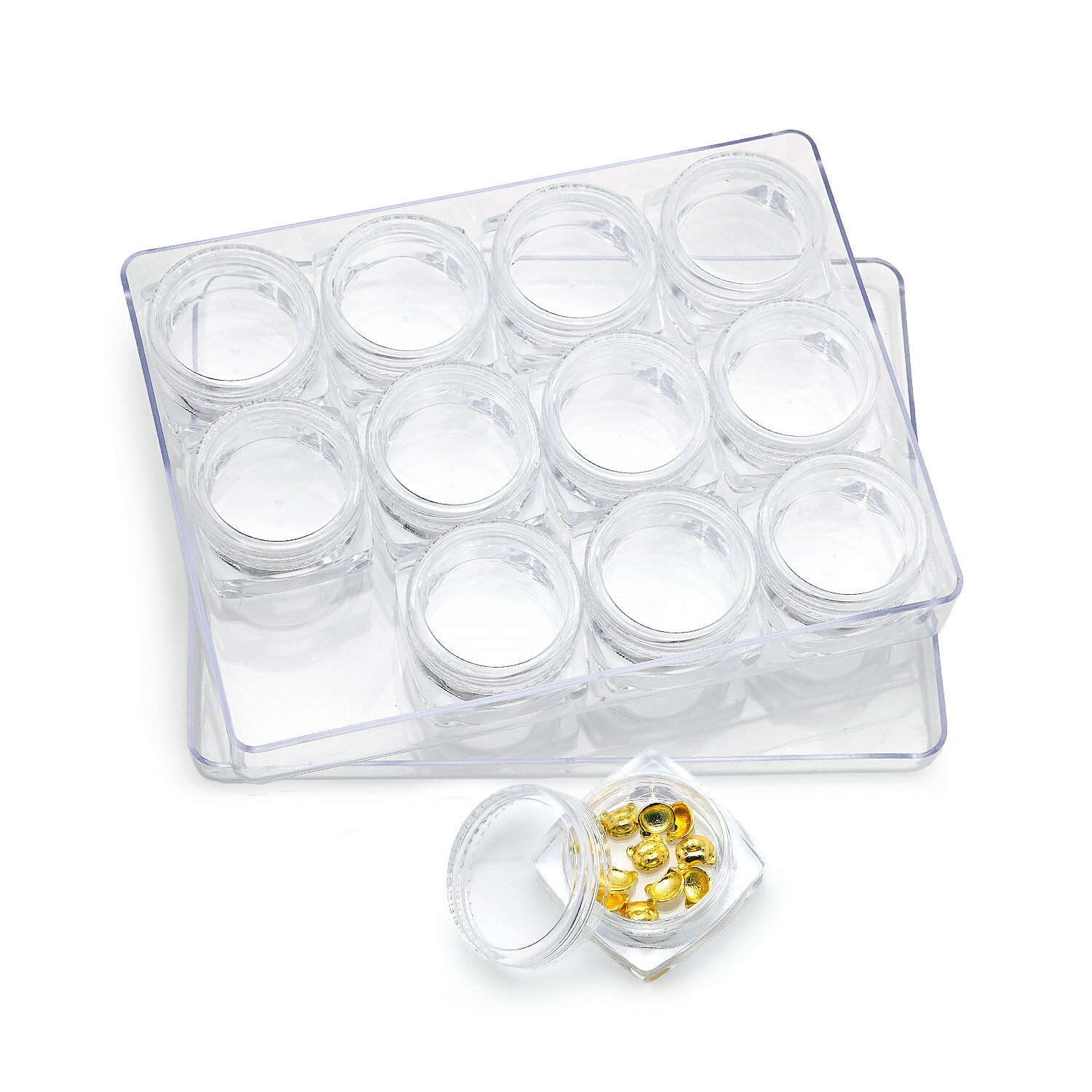 訳あり スクエア パーツ収納 ケース 3g (返品交換不可) 4箱セット アクリル コンテナー クリアケース パーツケース パーツ ネイル ストーンケース スト...