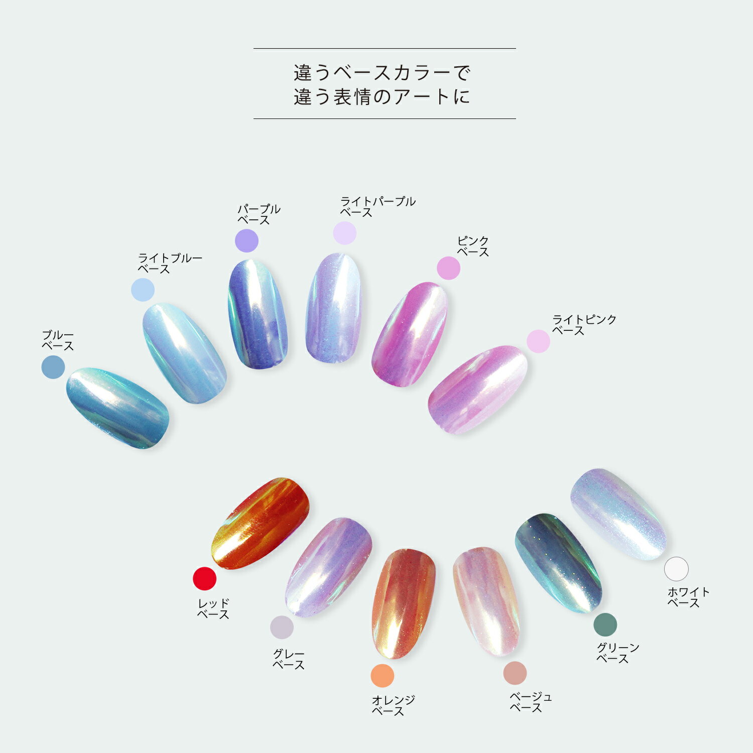 オーロラピグメントパウダー オーロラ ネイル クロム パウダー マーメイド カメレ...