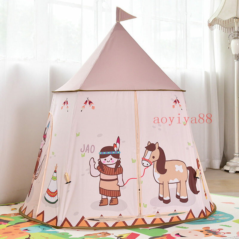 子供テント キッズテント プレイハウス おもちゃテント 折り畳み式 テント 小さなお城 玩具収納 子供秘密基地 お誕生日 クリスマスのプレゼント 3