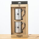 VINTAGEINOX キャンプ食器セットB-2 カフェ アウトドア キャンプ おしゃれ かっこいい シンプル ステンレス製 丈夫 食洗器対応 ギフト 青芳