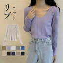 【期間限定!2360円→1960円】フリーサイズ レディース ニットセーター トップス Vネック リブニットリブニット 長袖 レディース プチハイネック プチタ...