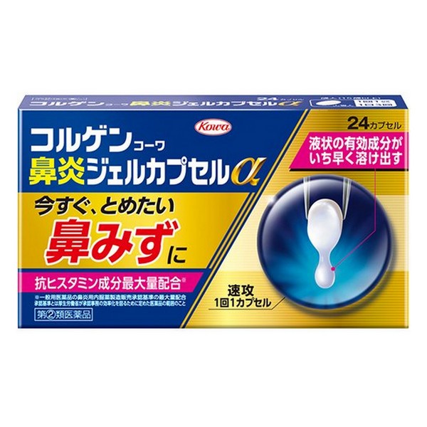 【指定第2類医薬品】《興和》 コルゲンコーワ 鼻炎ジェルカプセルα 24カプセル ★定形外郵便★追跡・保証なし★代引き不可★