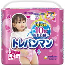 《ユニチャーム》 トレパンマン 女の子用 Lサイズ 9～14kg 21枚 （紙おむつ）