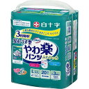 ※商品リニューアル等によりパッケージデザイン及び容量は予告なく変更されることがあります ★ 素肌と同じ“弱酸性素材”を吸収体表面とパルプ層に使用しております ★ フィットアップギャザーが吸収体を押し上げ、尿道口からズレずに密着します ★ ムレ・カブレを防止する全面通気性素材を採用 ★ うす型タイプで排尿量3回分の吸収量があり、単体での使用も安心です ★ 気になるにおいにも安心な吸収（消臭）ポリマーを採用 ★ 歩ける方・座れる方向けの介護用おむつ(パンツタイプ L-LLサイズ)です 原材料 表面材・・・ポリオレフィン／ポリエステル不織布、ポリオレフィン系不織布 吸水材・・・綿状パルプ、高分子吸収材、吸水紙 防水材・・・ポリエチレンフィルム 伸縮材・・・ポリウレタン 結合材・・・スチレン等 ご使用方法 はき方色のついたゴムと識別マークのある方を後ろ側にしてはいてください。 はずし方おしっこの際には、側面部分のつなぎ目を破いてください。(上下どちらからでも破けます)大便の際には、こぼれない様に股部をおさえ、側面部分のつなぎ目を下から破いてください。 すて方使用後は、丸めて捨ててください。 規格概要 適応サイズ：ウエストサイズ60cm〜95cm パンツタイプ L-LLサイズ おしっこ吸収の目安：約3回分(1回の排尿量を150mLとして) 容量：20枚入 ご使用上の注意 ※ご使用前にかならずお読みください。 肌着をおむつの中に入れないでください。 おむつが汚れていなくても使ったら毎日取り替えましょう。 洗濯はできません。 温度の高いところや水に濡れやすい場所には保管しないように気をつけてください。 肌に残った大便はキレイに拭きとってください。 お出かけの際は処理袋をご持参ください。 肌に合わない方は使用を中止してください。 ご使用の後の注意 紙おむつに付着した大便は、必ず取り除いてトイレに始末してください。 汚れた部分を内側にして丸め、不衛生にならないように処理してください。 トイレに紙おむつを捨てないでください。 使用後の紙おむつの廃棄方法はお住まいの地域のルールに従ってください。 外出時に使った紙おむつは家庭に持ち帰って処理しましょう。 ご注意 汚れた紙おむつは早くとりかえてください。 誤って口に入れたり、のどにつまらせることのないよう保管場所に注意し、使用後はすぐに処理してください。 開封後は、ほこりや虫が入り込まないよう、衛生的に保管してください。 製造販売元 白十字株式会社 〒171-8552 東京都豊島区高田3-23-12 0120-01-8910 製造国 日本 商品区分 日用雑貨 広告文責 有限会社　永井(090-8657-5539,072-960-1414)