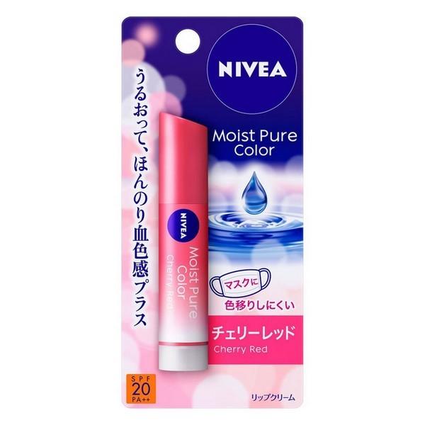 《花王》 ニベア ナチュラルカラーリップ ブライトアップ チェリーレッド 3.5g 無香料 返品キャンセル不可