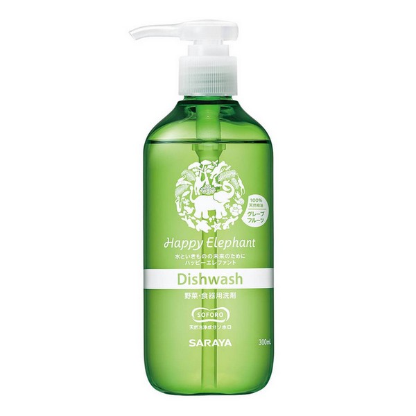 《サラヤ》 ハッピーエレファント 野菜・食器用洗剤 グレープフルーツ 300mL