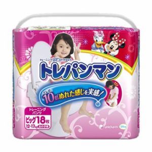 トレパンマン 女の子用 ビッグサイズ　12〜17kg　【1ケース(18枚×6袋)】 【ユニチャーム】（紙おむつ）