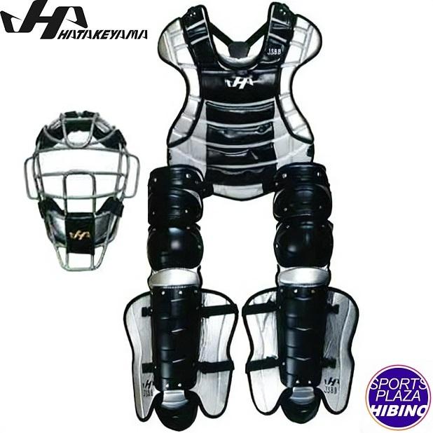 【5%OFFクーポン発行中】ハタケヤマ(HATAKEYAMA) 一般軟式野球 キャッチャーギア【捕手用防具：3点セット】(23aw) ブラック×シルバー CG-N23BS
