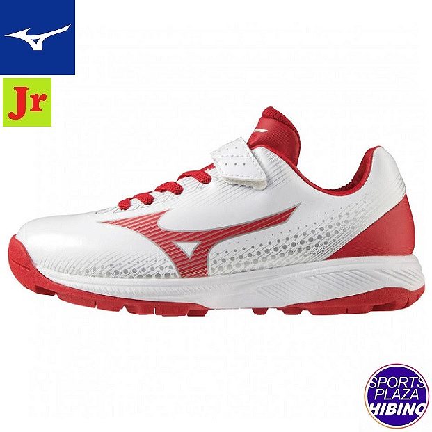 ミズノ(mizuno) 野球 LIGHTREVO TR Jr. CR トレーニングシューズ (22aw) ジュニア キッズ ホワイト×レッド 11GT222362