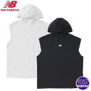 ニューバランス(NewBalance) BP スリーブレスライトウェイトフーディ (24ss) アパレル ウェア 吸汗速乾性 軽量 アッシュへザー/ブラック M...