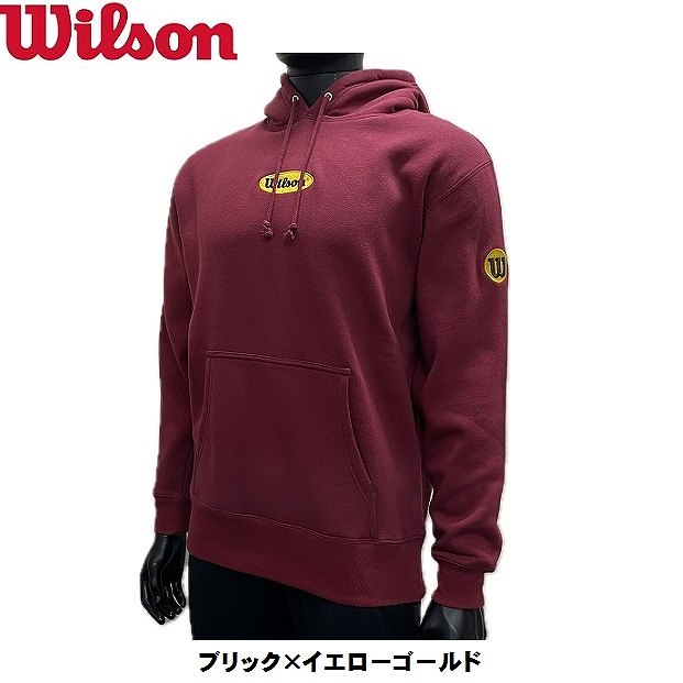 ウイルソン(wilson) 野球 プルオーバーパーカー オーバルマークフーディ スウェットパーカー (23aw) 長袖 裏起毛 一般 ブリック×USA/ブリック×イエローゴールド WB6045507/09 3