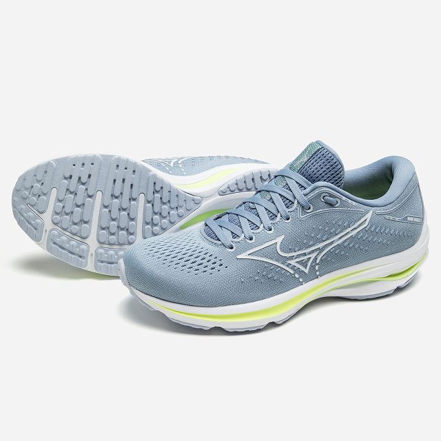 ミズノ(mizuno) ランニングシューズ ウエーブライダー25 レディース (21aw) ブルー×ホワイト×ライム 2E J1GD210302【sale】【RUNsale】【SS2403】