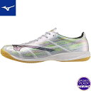 ミズノ(mizuno) フットサルシューズ ミズノアルファII ELITE IN (25ss) 2E相当 ホワイト×ブラックイリディセント P1GF256209