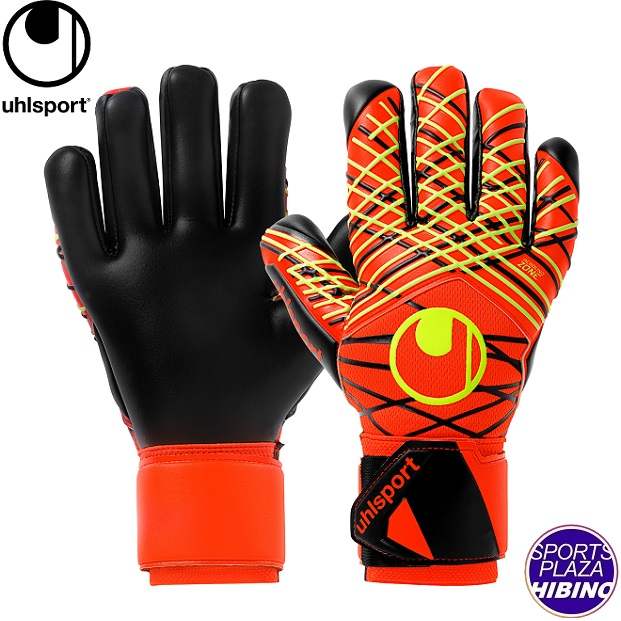 ウールシュポルト(uhlsport) サッカー ファイアエディション スーパーソフト ハーフネガティブ キーパーグラブ (24aw) フローレッド×フローイエロ...