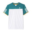 アディダス(adidas)BクラブTシャツ(BEB74)AJ3253:ホワイト/イーキューティーグリーン S16【ジュニア/ボーイズ/男の子】●テニス/Jrゲー...