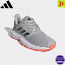 アディダス(adidas) テニスシューズ CourtJam xJ コートジャム (20ss) Gray Two/Core Black/Signal Coral...