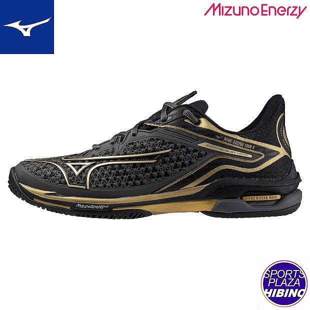 ミズノ(mizuno) テニスシューズ WAVE EXCEED TOUR 6 AC 10th ウエーブエクシード (24ss) オールコート用 ダークグレー×ゴールド×ブラック 61GA247652【ss2506】【TNsale】