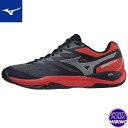 ミズノ(mizuno) テニスシューズ WAVE SPARK WIDE OC ウエーブスパーク (23ss) クレー・砂入り人工芝コート用 ブラック×ホワイト×...