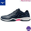 ミズノ(mizuno) バドミントンシューズ WAVE CLAW EL 2 ウエーブクロー (25ss) ネイビー×ホワイト×ピンク 71GA258366