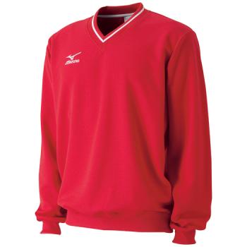 ミズノ(MIZUNO)スウェットシャツ(A75LM-100)62:レッド×ホワイト●テニス/V首トレーナー(y1211b)A75LM10062【P50904】【ss2106】【FS2101】【FS2101】