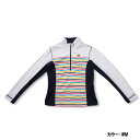 エレッセ(ellesse) ロングスリーブプラクティスジップアップ シャツ レディース (19ss) ホワイト×マルチボーダー ew09104-wm