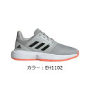 アディダス(adidas) CourtJam xJ テニスシューズ (20SS) グレーツー/コアブラック/シグナルコーラル EH1102【SS2403】 1