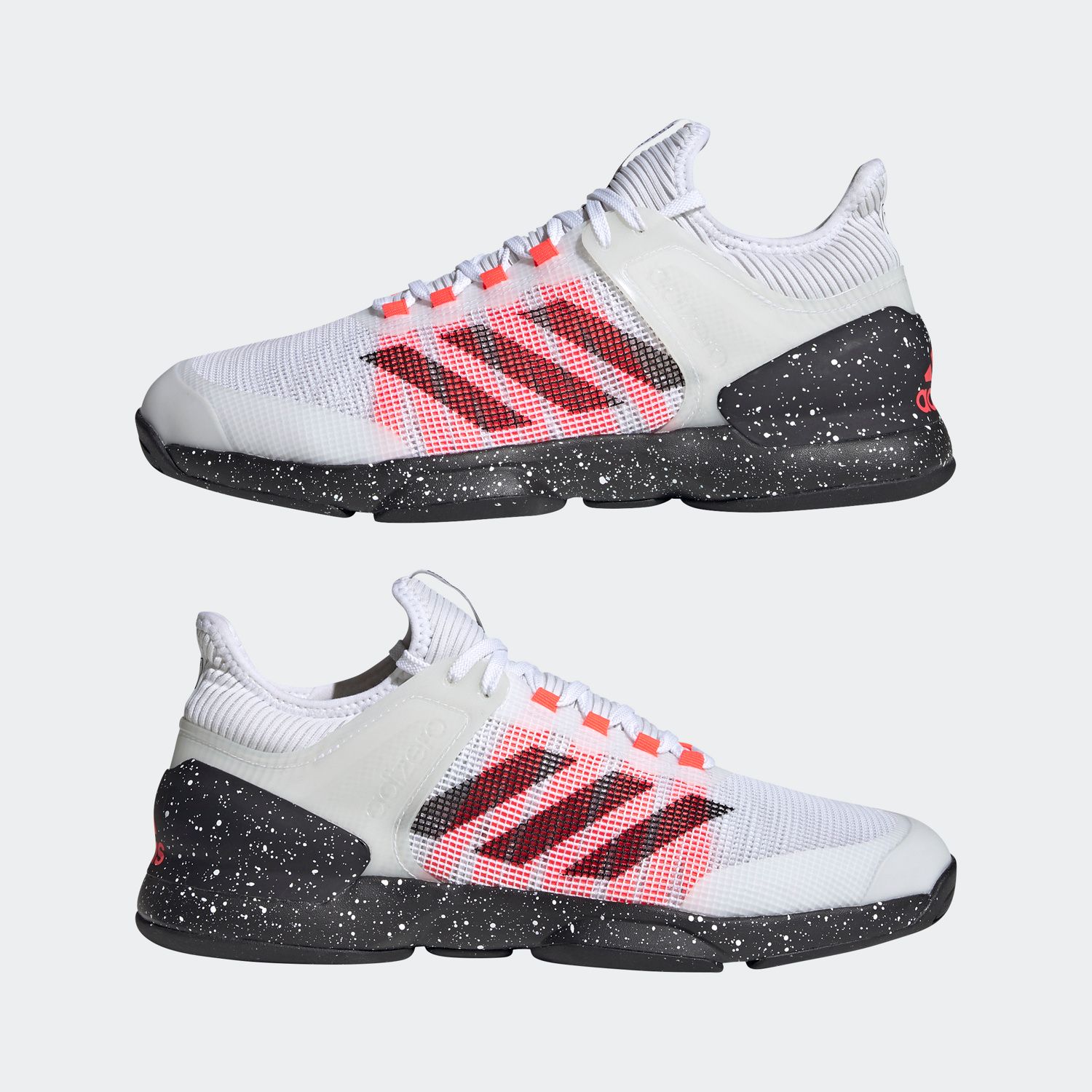 アディダス (adidas) テニスシューズ ウーバーソニック 2 ハードコート テニス / UBERSONIC 2 HARD COURT メンズ (20aw) フットウェアホワイト/コアブラック/シグナルピンク FW0067【SS2206】