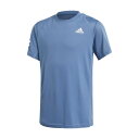 アディダス(adidas) テニスウエア シャツ クラブ テニス 3ストライプス 半袖Tシャツ / CLUB TENNIS 3-STRIPES TEE ジュニア クルーブルー/ホワイト JLO62-GK8178【】【SS2403】